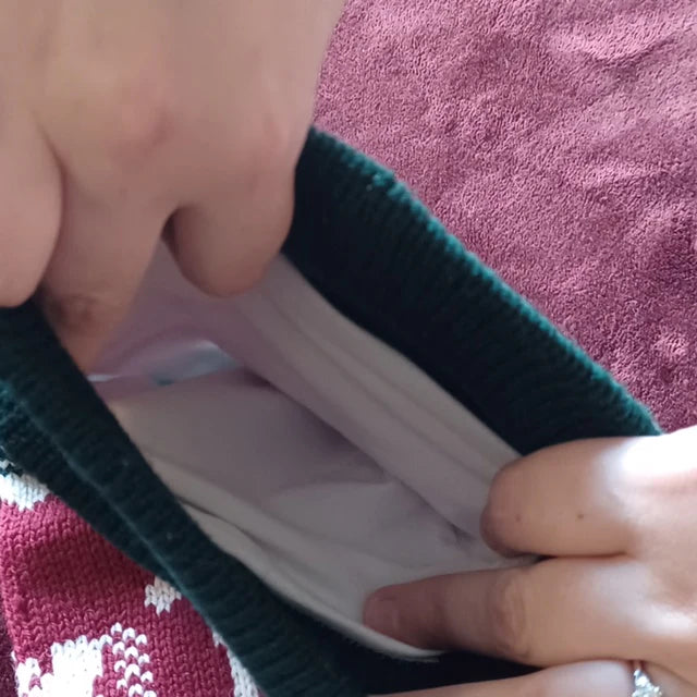 Large Size Stocking Liner - Removable, Washable Liner, Attaches with Velcro