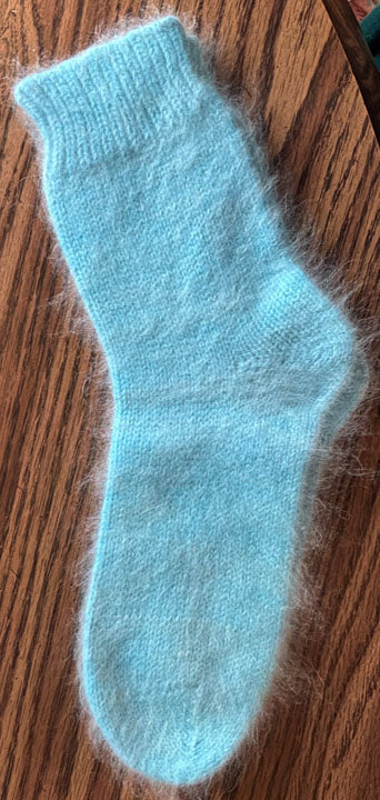 Socks - Light Turquoise Angora Merino Nylon Blend