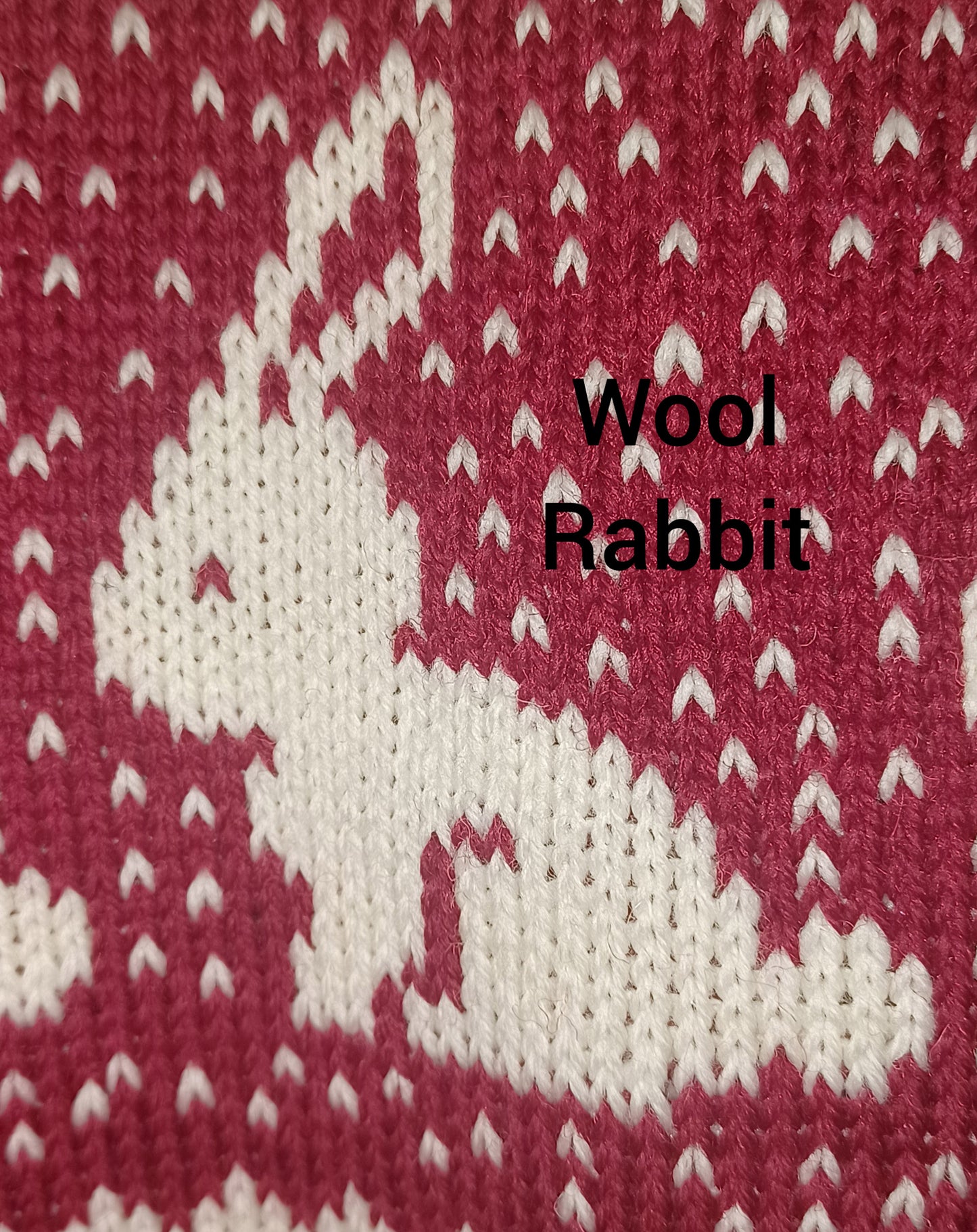 Large Knit Personalizable Wool Christmas Stocking - Christmas Rabbits