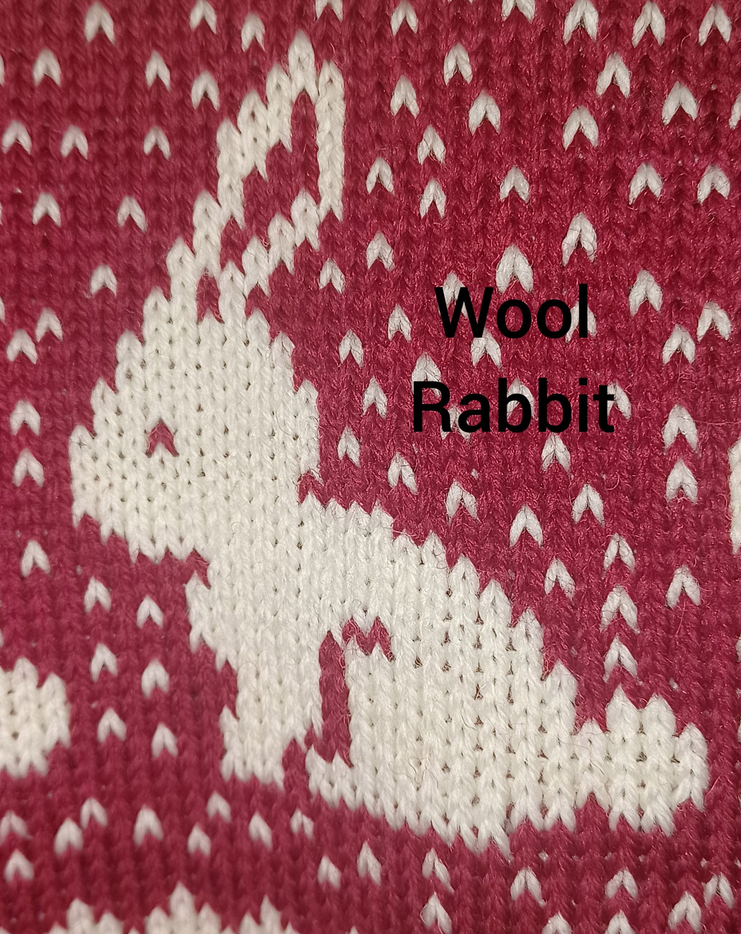 Small Knit Wool Christmas Stocking - Christmas Rabbits