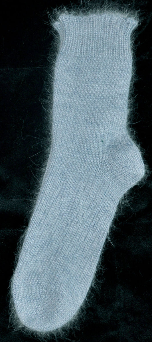 Socks - Blue Angora, Nylon Blend