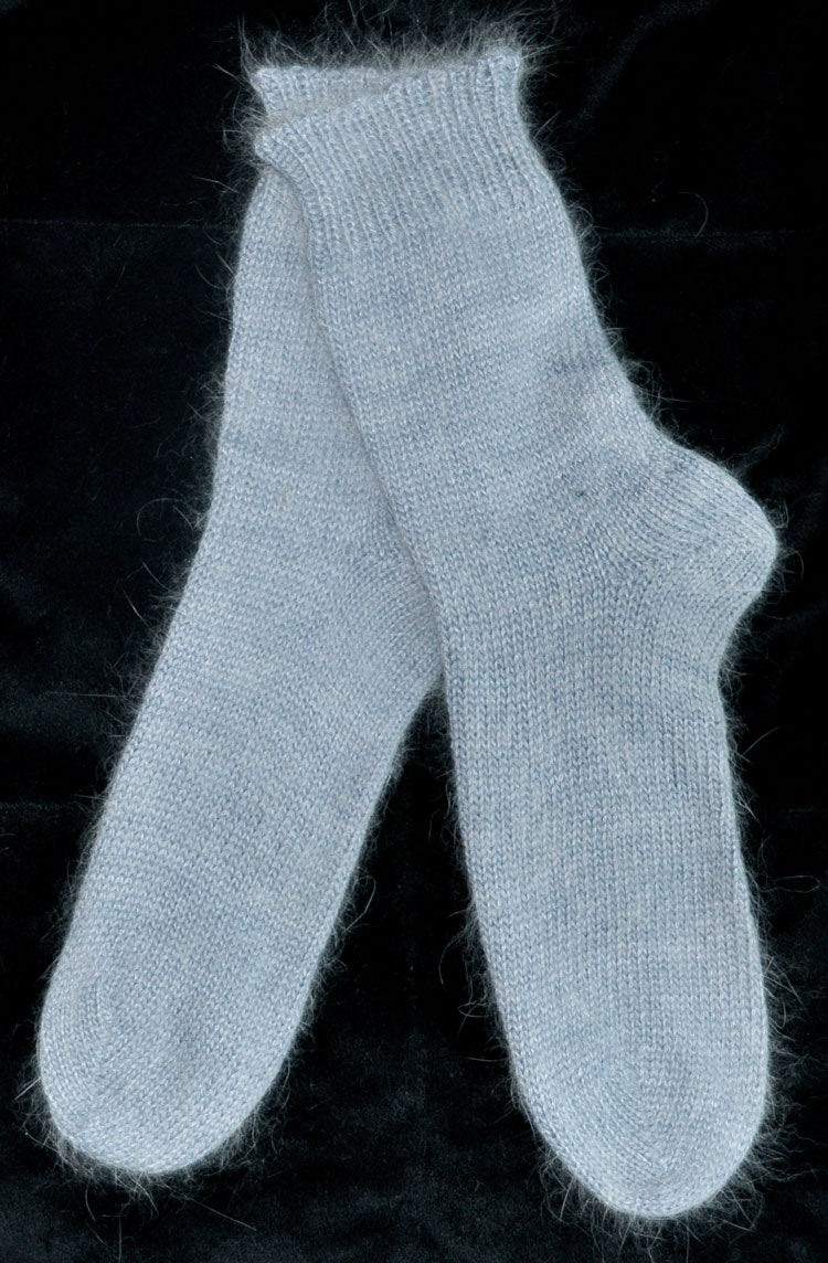 Socks - Blue Angora, Nylon Blend