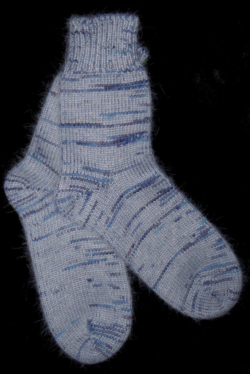 Socks - Blue Angora, BFL, and Nylon