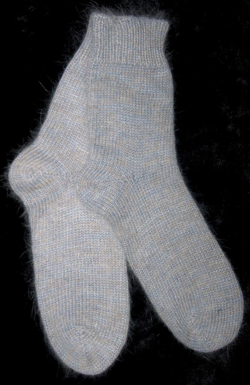 Socks - Blue Angora, Merino, New Zealand Possum, and Nylon