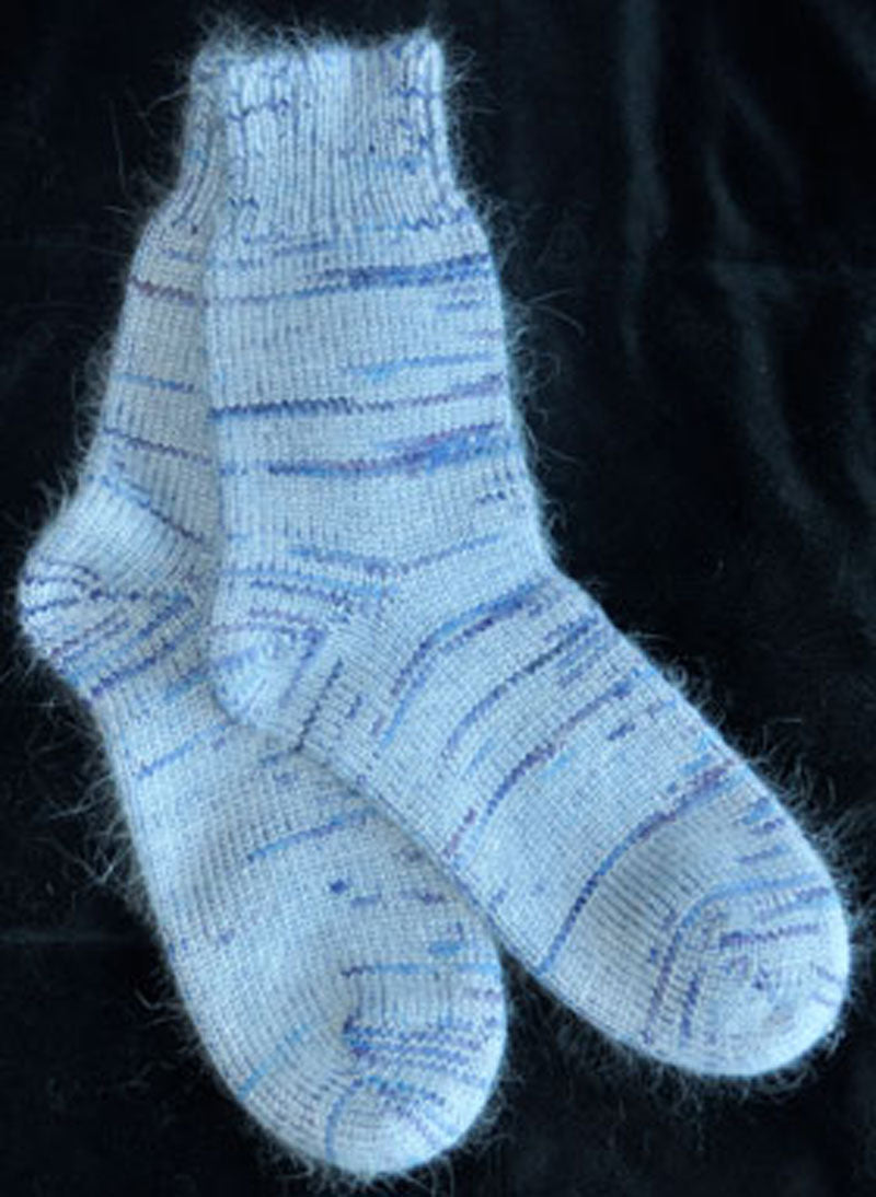 Socks - Blue Angora, BFL, and Nylon