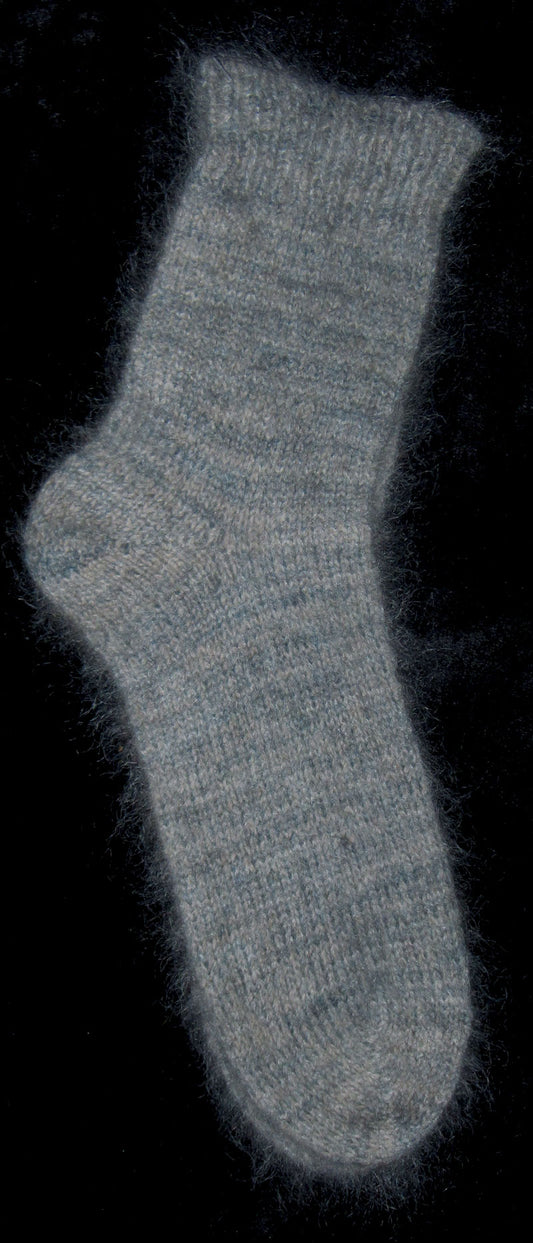 Socks - Grey Kid Mohair, Merino, New Zealand Possum, and Silk