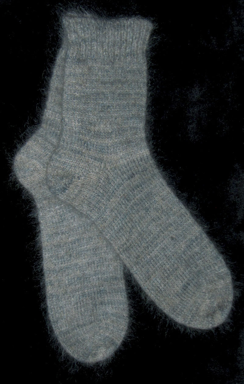 Socks - Grey Kid Mohair, Merino, New Zealand Possum, and Silk