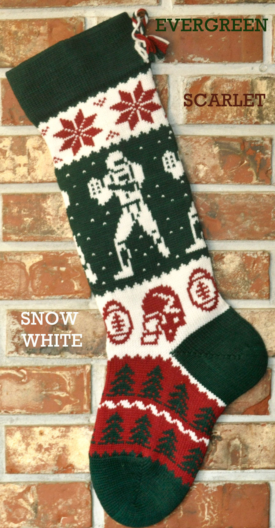 Large Personalizable Knit Wool Christmas Stocking - Football