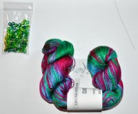 Hand Knit Jewelry Kits - Dryad Drops Kerchief Kit - Blue, Magenta, and Green