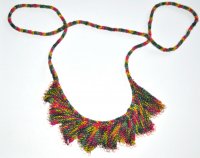 Hand Knit Jewelry Kits - Fantasy Fan Necklace - Red, Orange, Black, and Silver