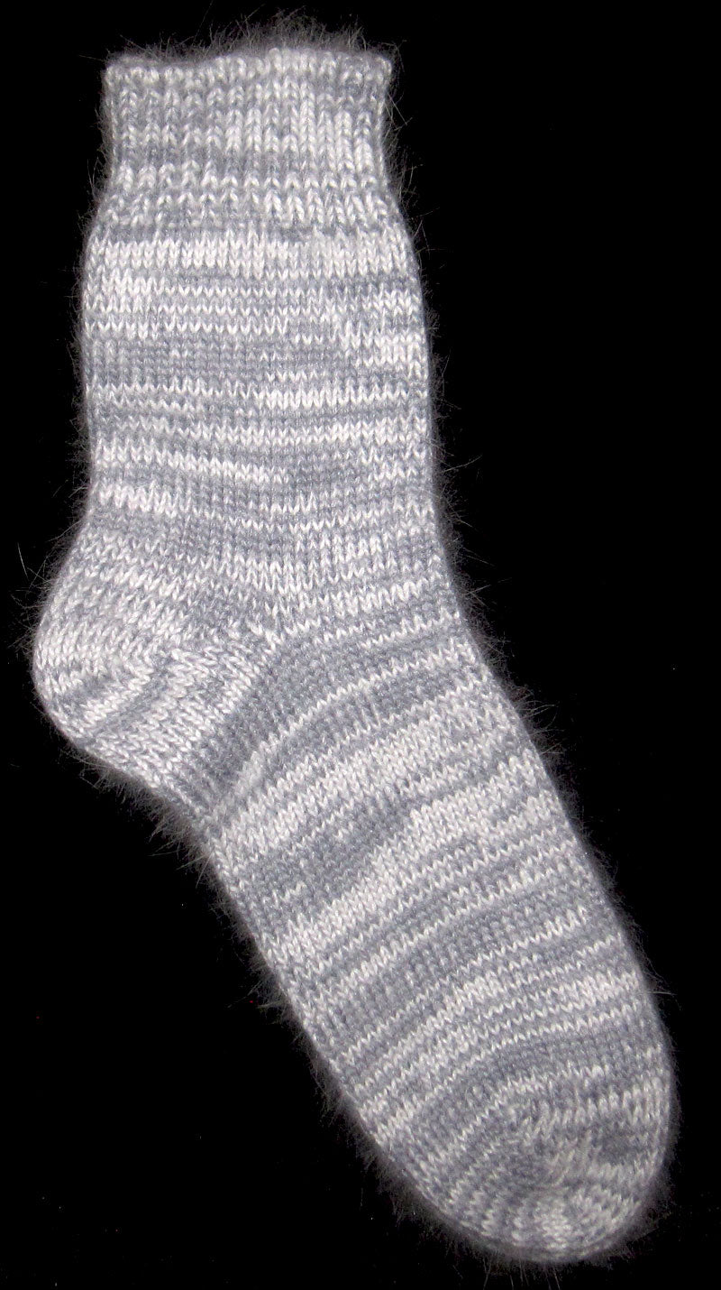 Socks - Blue and White Angora Nylon Blend