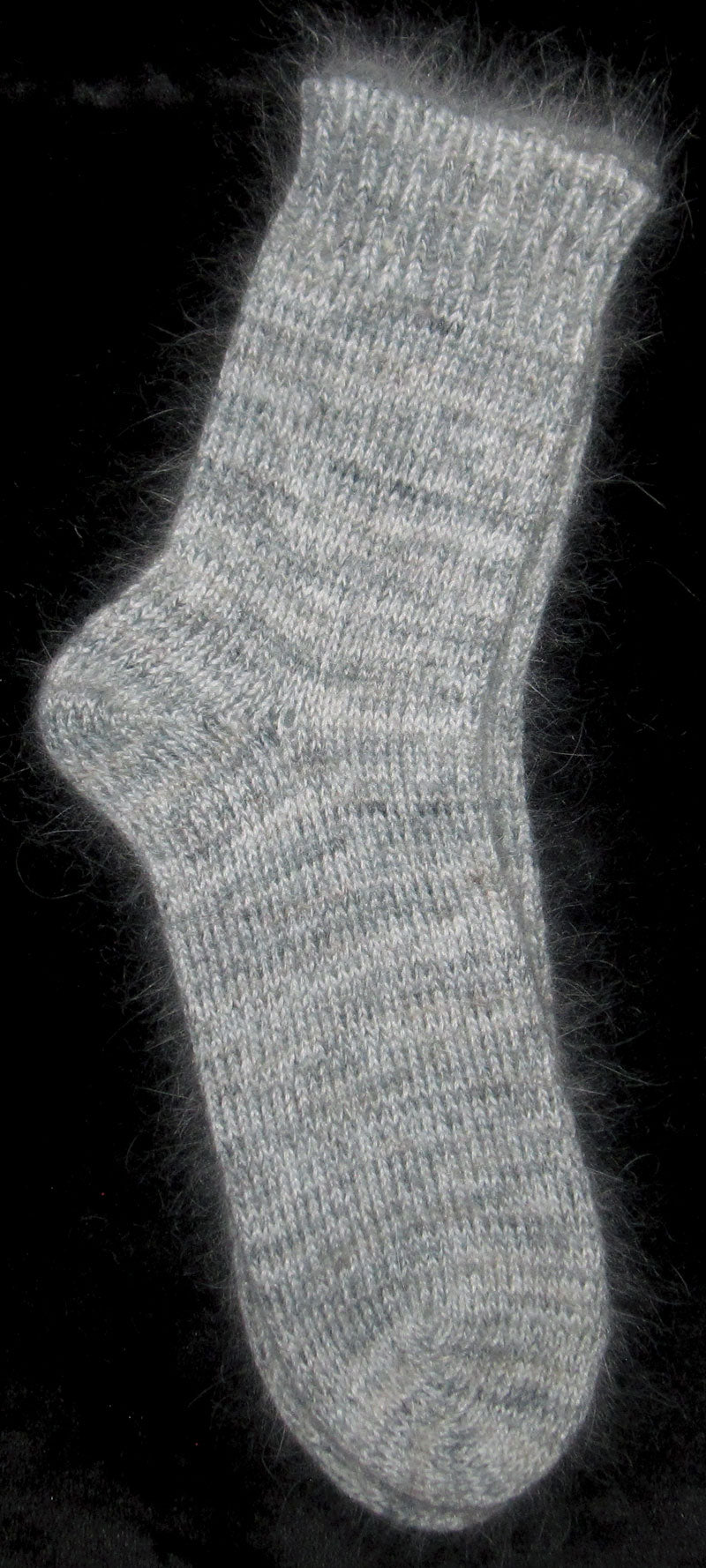 Socks - White Angora Nylon Blend, and Grey Kid Mohair