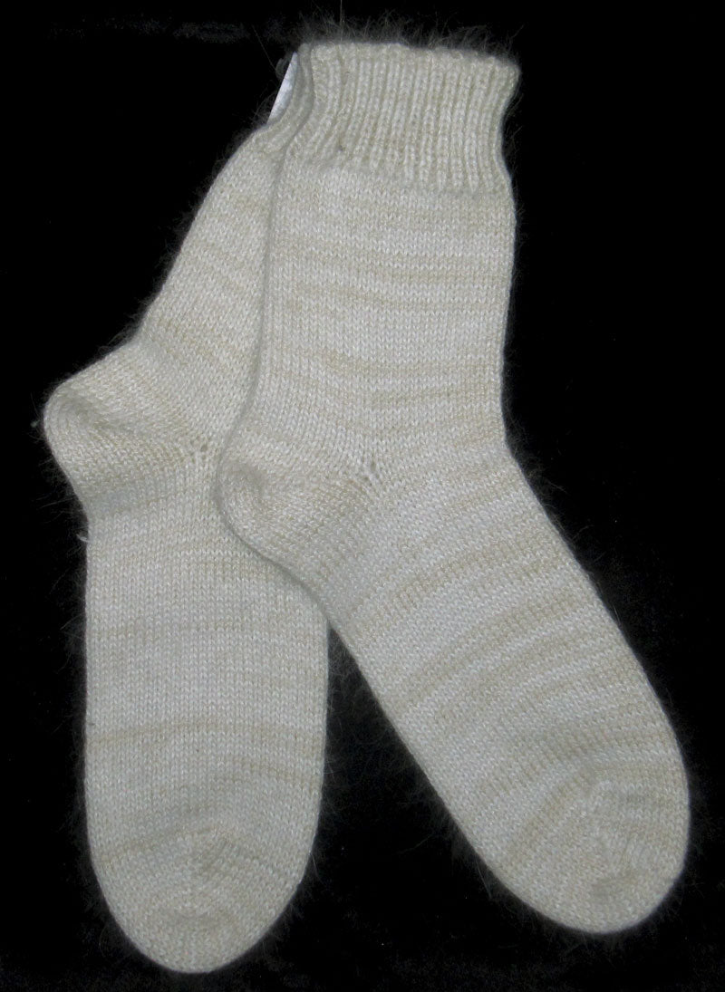 Socks - White Angora, Nylon Blend Merino, and Mohair