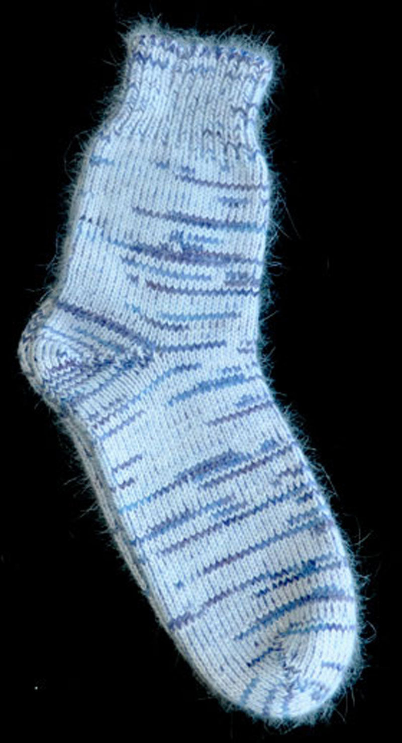 Socks - White Angora, Nylon Blend and BFL