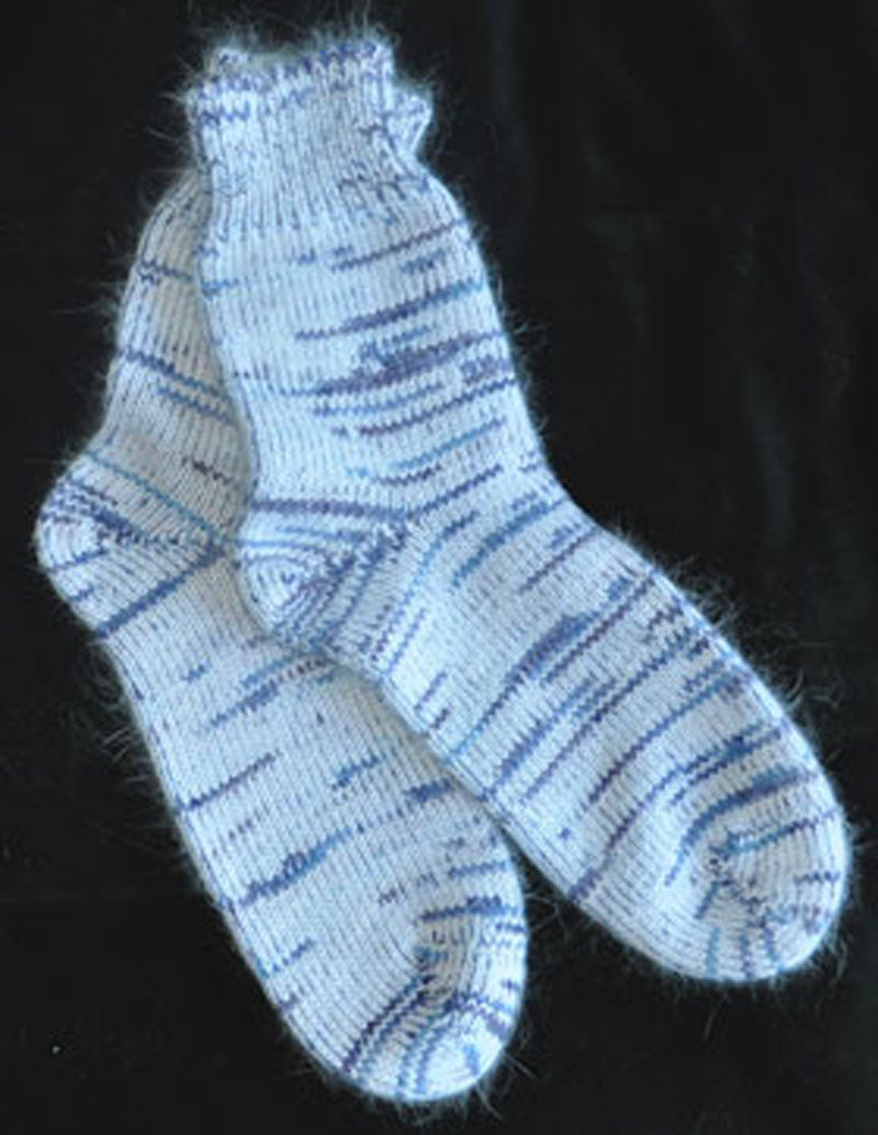 Socks - White Angora, Nylon Blend and BFL