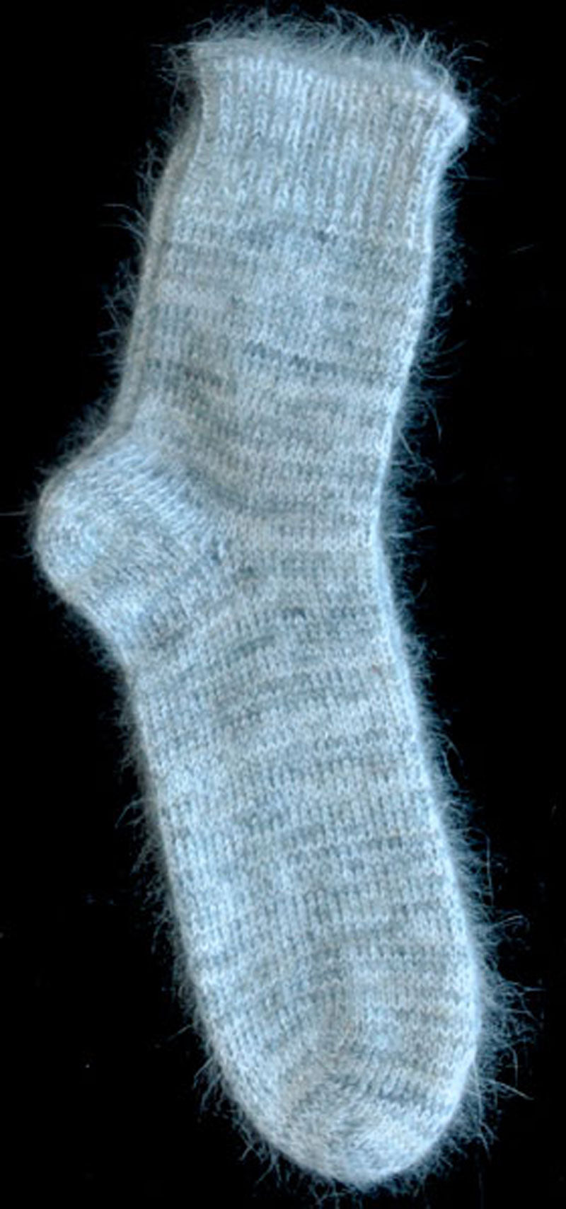 Socks - White Angora Nylon Blend, and Sage Kid Mohair