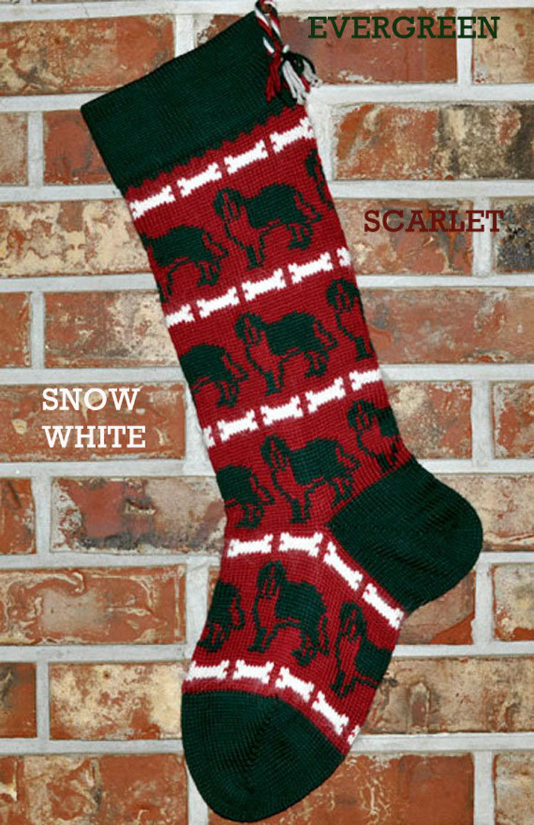 Large Personalizable Knit Wool Christmas Stocking - Saint Bernard