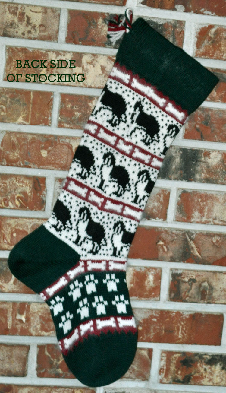 Large Personalizable Knit Wool Christmas Stocking - Christmas Dogs