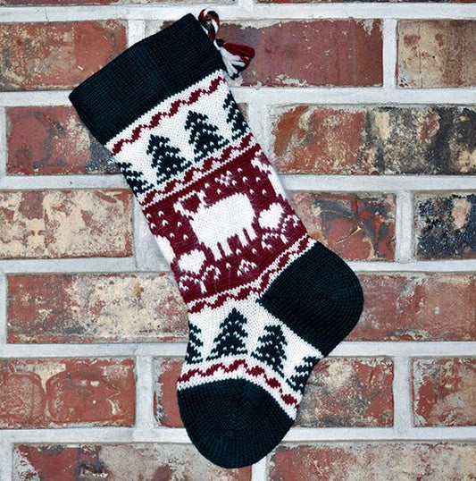 Small Knit Wool Christmas Stocking - Angora Lambs