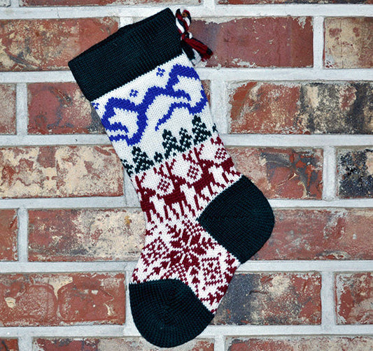 Small Knit Wool Christmas Stocking - Scandinavian