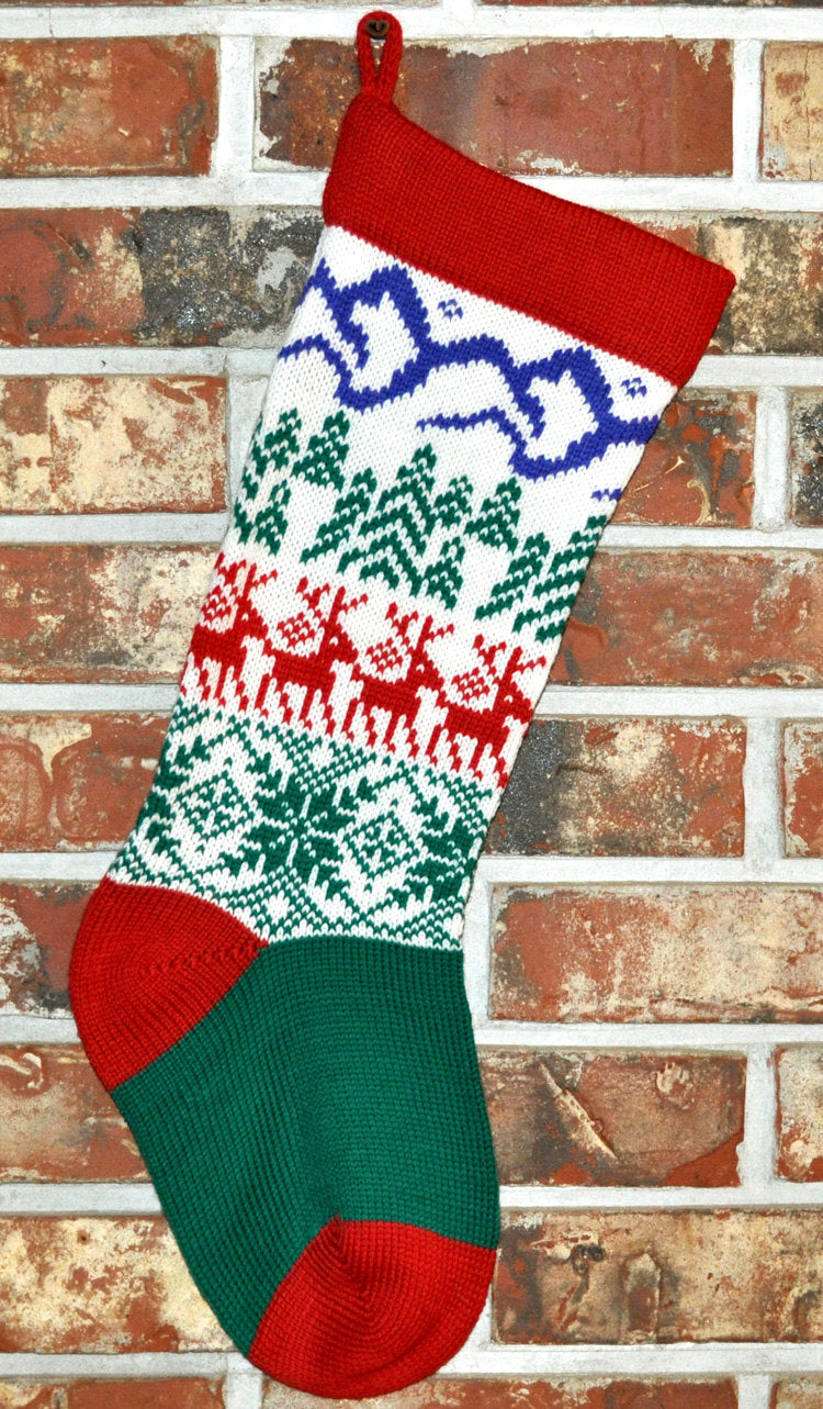 Medium Knit Personalized Wool Christmas Stocking - Scandinavian