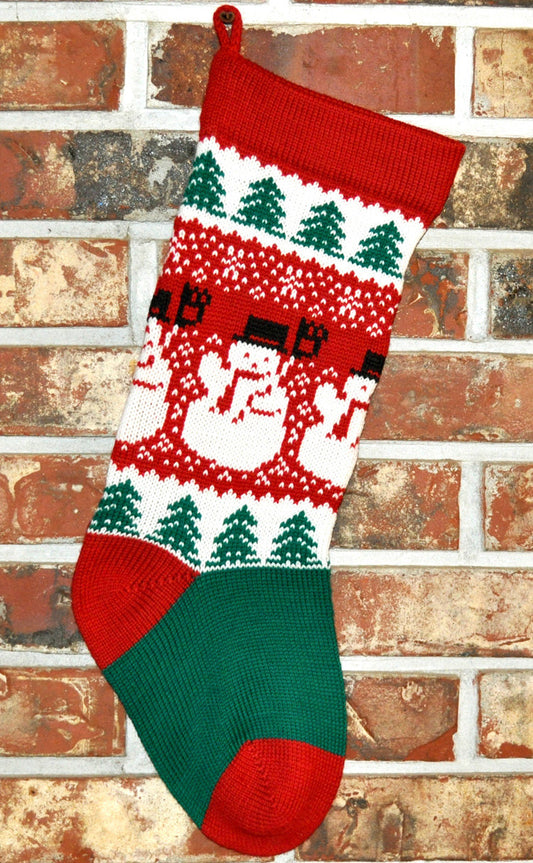 Medium Knit Personalized Wool Christmas Stocking - Snowman