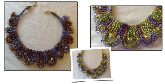 Hand Knit Jewelry Patterns - Lacy Loops Necklace