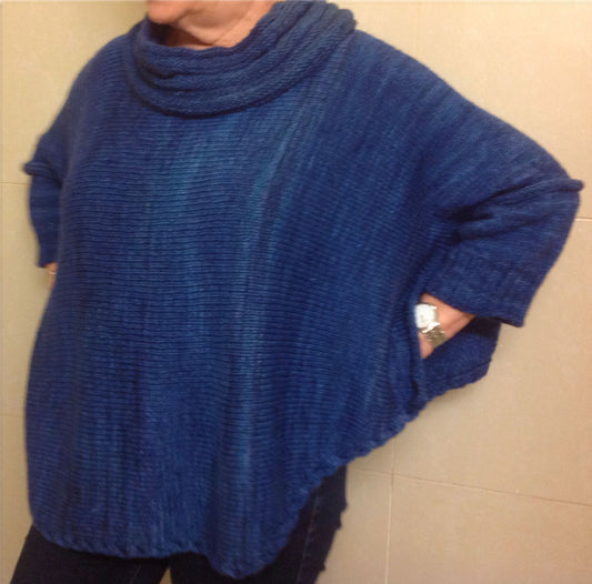 Hand Knit Patterns - Sweaters - Linda's Cable Edge Poncho