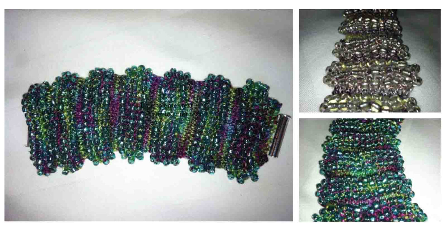 Hand Knit Jewelry Patterns - Ruffle Ridges Bracelet