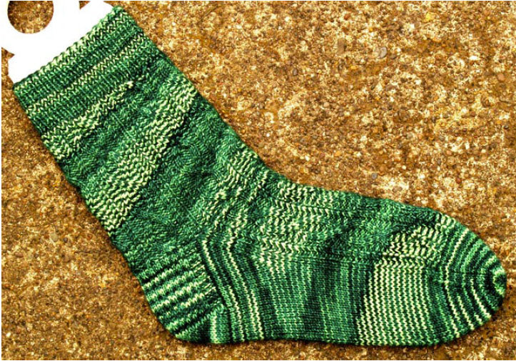 Hand Knit Sock Pattern - Bar 8 Cable Sock Pattern