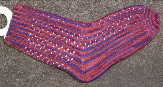 Hand Knit Sock Pattern - Holey Ridges Sideways Knit Sock
