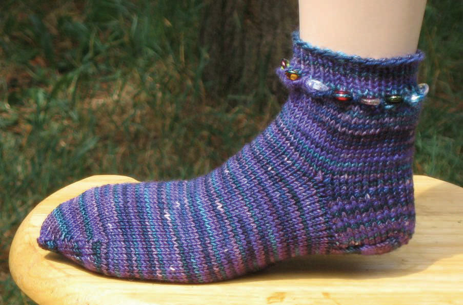 Hand Knit Sock Pattern - Beaded Sock Pattern