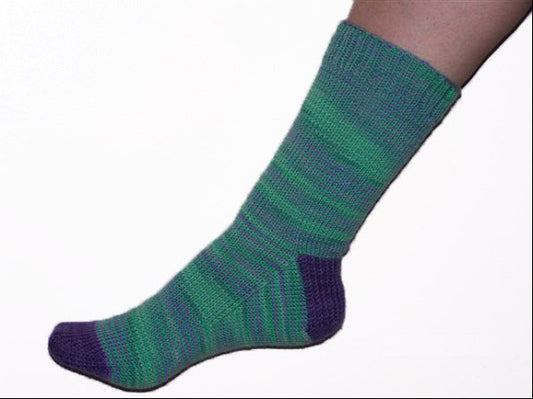Hand Knit Sock Pattern - Basic Sock with Contrasting Heel and Toe