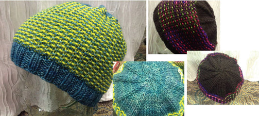 Hand Knit Hats Pattern - Tweed Slouch Hat