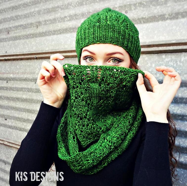 Hand Knit - Shawls and Shawlettes - Under the Influence Hat & Cowl Set